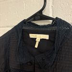 Maje  inola high neck cotton black romper with eyelet lace detail Photo 4