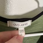 Ava James  Sleeveless Split Neck Blouse Green Marled Photo 9