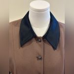 Seville Suit Brown Midi Skirt & Matching Jacket Set Sleeves Collar R Satin Sz 6 Photo 5