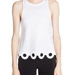 CARVEN WHITE CUTOUT CIRCLE HEM 100% COTTON RACERBACK TANK TOP‎ EUC SIZE XS Photo 0