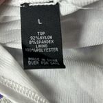 AB Studio  Purple Green Floral Short Sleeve Lace Ruffle Top Size‎ Women's Large Photo 5