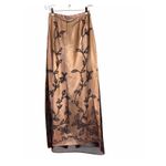 Arianna Black Mesh Floral Overlay Vintage Maxi Skirt size 8 Brown Photo 1