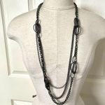 Premier Designs  long dark grey metal necklace Photo 0