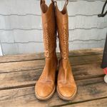 Bata Boots Lavorazione Artigiana Italian Laser Cut‎ Boho Western Leather 40 Brown Size 9 Photo 2