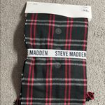 Steve Madden  Black and Red Checkered Scarf with Beanie NWT Photo 4