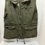 C’esttoi Women’s Vest Green Size Large 100% Cotton Full Zip Pockets Photo 2