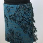 Unique Sweater Girl Novelty Print Fringe Skirt Size Medium with faux wrap Medium Photo 0