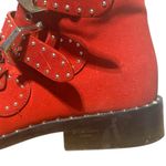 Givenchy  red suede moto combat boots Photo 2