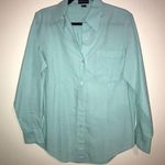 Anne Klein Top Light Teal Green Button Down Blouse Long Sleeves Sz M EUC Photo 0