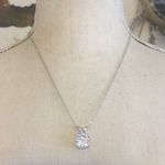 Vintage 80s round CZ silver plated chain necklace Photo 0