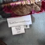 Soft Surroundings  Silk Velvet Floral Button Down Blouse - Small Photo 4