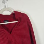 Sutton Studio 100% Cashmere Polo Sweater Red Ribbed Holiday Womens Plus 2x Photo 1