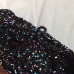 Vintage black and rainbow sparkle knit and crochet black cardigan size L Size L Photo 9