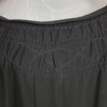 Norma Kamali  Womens Blouse Size S Black Smocked Short Sleeve Tie Front Stretch Photo 4