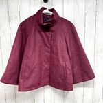 Elie Tahari Jacket Women Sz M Nadjia Garnet Capelet Cropped Flared Sleeve Coat Photo 0