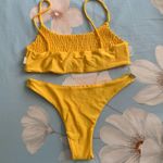Zaful Yellow Smocked Bikini Top & Bottom Photo 11