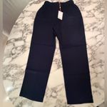 Quince NWT Women's Navy Blue 100% European Linen Tapered Ankle Pants Sz S Photo 6
