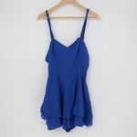 Free People One Piece Women 2 Blue Lace Details Back Zip Detachable Strap Romper Photo 1