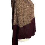 Mine Open Back Knit Sweater M Maroon Red Round Neck Long Sleeves Size M Photo 2