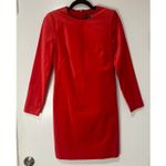 J.Crew  Long-Sleeve Shift Dress Red Stretch Luxe Velvet Size 2 NWT Holiday Dress Photo 2