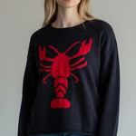 Pearls & Camo Navy Sweater with Red Lobster Design Blue Size XL Photo 0