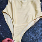 Revamped  Yellow Ribbed One-Piece Swimsuit Photo 1