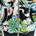 One World Special Issue Y2K 100% Cotton Bold Colorful Floral Print Zip Up Hoodie Photo 3