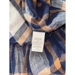 Free People Tunic Top Boho Plaid Hi Low Ruffle Hem V Neck Shirt Size M Photo 3