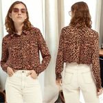 Scotch & Soda  Mixed Animal Print Button Up Blouse Chic Career Statement S Photo 1