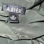 A Byer A. Byer Olive Green Studded‎ Collar Button Down Dress Size M Photo 4