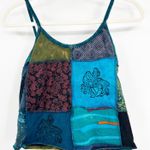 Kathmandu Imports Patchwork Boho Mushroom Mixed Print Hippie Cotton Tank Top OS Blue Size undefined Photo 0