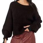 Free People Carter Oversized Black Pullover Sweater Photo 0