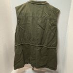 C’esttoi Women’s Vest Green Size Large 100% Cotton Full Zip Pockets Photo 4