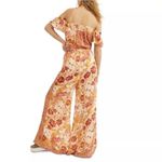 Free People EUC  Carmen Jumpsuit Off Shoulder Floral Wide Leg Size S Photo 3