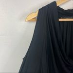 BCBGMAXAZRIA  Black Cowl Neck Cold Shoulder Stretch Long Sleeve Blouse S Photo 4