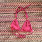 VIX DARK PINK GOLD DETAIL HALTER SWIM BIKINI TOP Size L Photo 3