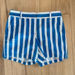Loft Curvy 6” Short Blue And White Striped Shorts Size 6 Photo 0