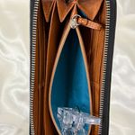 Coach  Chelsea Wallet Navy Blue Pebble Leather Zip Around Vintage Photo 6