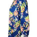 Caribbean Joe Women's Large Blue Floral Blouse 3/4 Sleeves Tie Detail NWT Cruise Photo 5