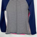 GAP Striped Navy Blue Pink Long Sleeve Athletic Top size Medium Photo 2