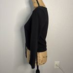 Madewell  Side Tie Crop Top Black Size XS Long Sleeve Crew Neutral Preppy Casual Photo 9