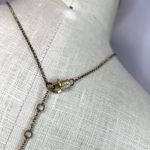 Juicy Couture heart-shaped pink rhinestone peace sign on antique gold necklace Photo 6