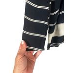 Faithfull the Brand Navy Blue Striped Lace Up Long Sleeve Shirt Women Sz M Photo 4