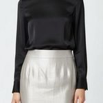 Akris Metallic Sliver A-Line Pencil Silk Skirt Photo 0