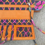 Vera Bradley Jazzy Blooms Purse Handbag Leather Handle Kiss Lock Closure Wallet Photo 8