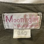 Vintage. Army Green Linen top with Shoulder Pads. Bow Front. Button Down Back. Size M Photo 2