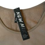 New Mix women's size XS-S tan fleece long sleeve scoop neck top NWT Photo 3