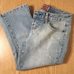 Juniors/Womens NOBO Rhinestones Jeweled Stretchy Distressed Capri Jeans Size 3 Blue Photo 0