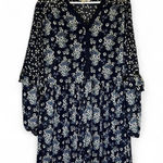 Ophelia Roe  Blue Floral Long Sleeve Dress Women’s Size Large Photo 0