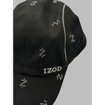 IZOD One size Womens Black Summer Golf sport Cap Rhinestone Pattern WhiteLogo Photo 4